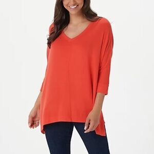 Laurie Felt Fuse Modal Oversized Ribbed Knit Pullover Top
